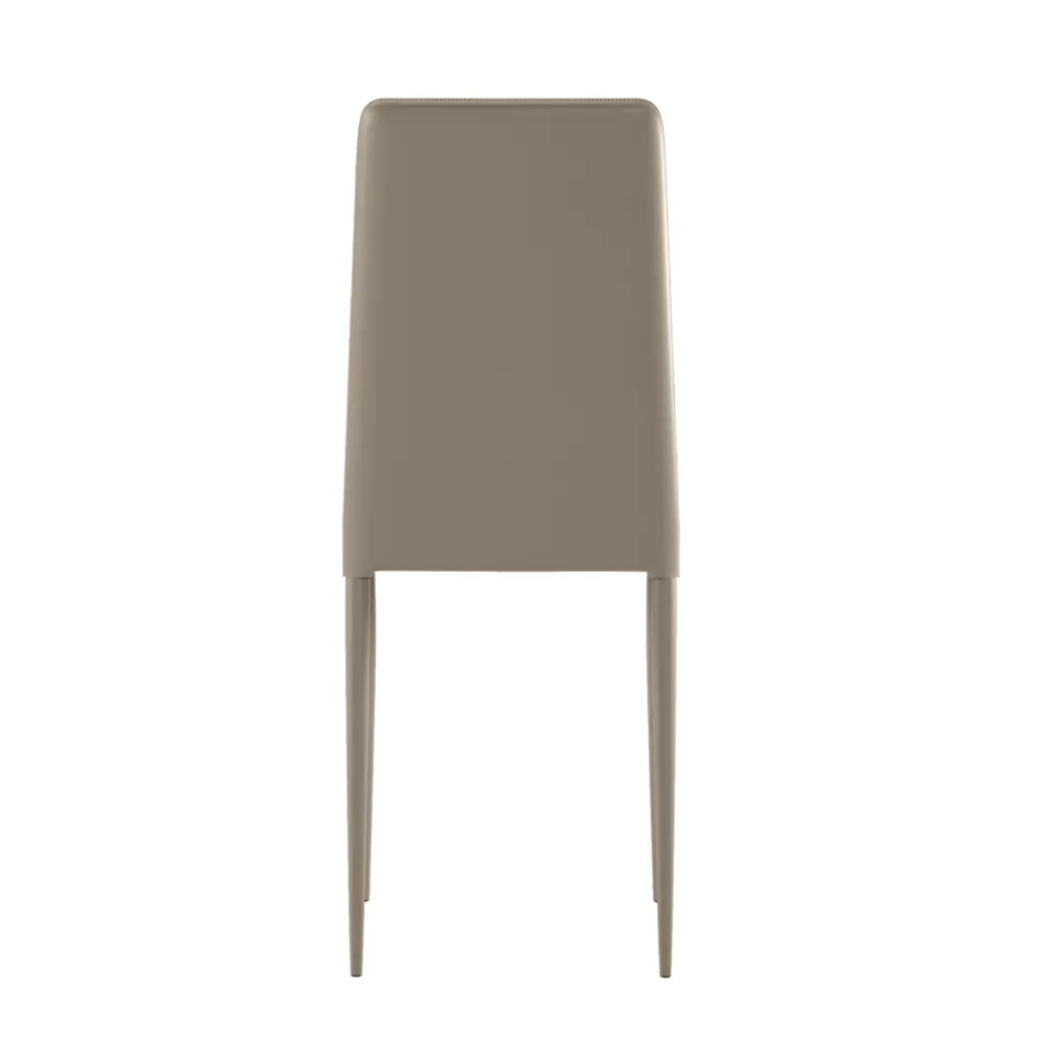 Ensemble de 4 chaises modernes en éco-cuir blanc, gris ou gris tourterelle - Dora Viadurini