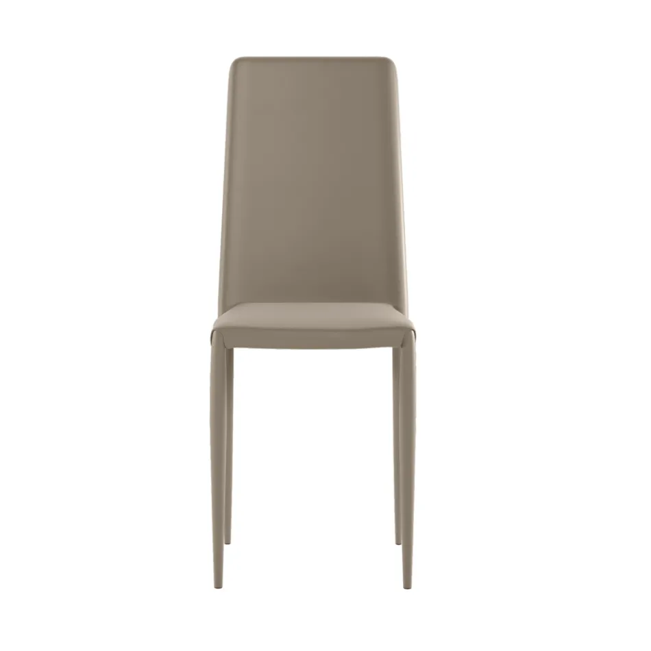Ensemble de 4 chaises modernes en similicuir blanc, gris ou gris tourterelle - Dora Viadurini