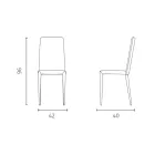 Ensemble de 4 chaises modernes en similicuir blanc, gris ou gris tourterelle - Dora Viadurini