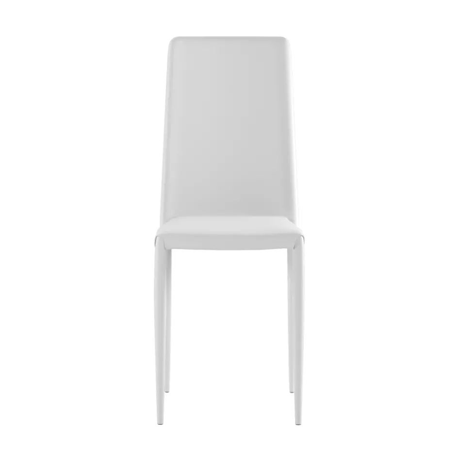 Ensemble de 4 chaises modernes en similicuir blanc, gris ou gris tourterelle - Dora Viadurini