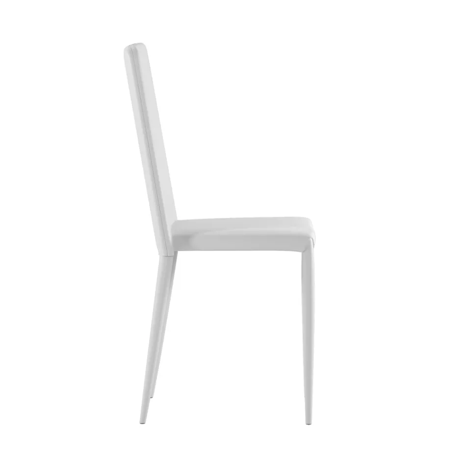 Ensemble de 4 chaises modernes en similicuir blanc, gris ou gris tourterelle - Dora Viadurini