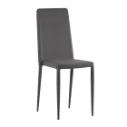 Ensemble de 4 chaises modernes en similicuir blanc, gris ou gris tourterelle - Dora Viadurini