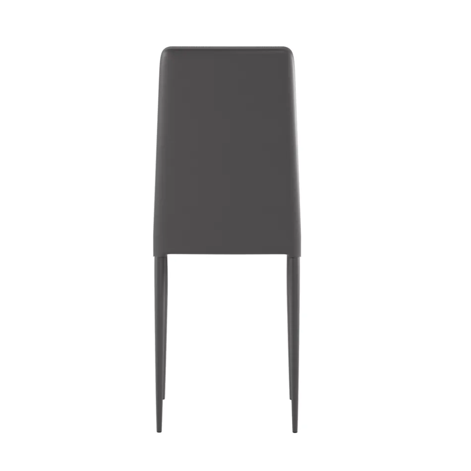 Ensemble de 4 chaises modernes en similicuir blanc, gris ou gris tourterelle - Dora Viadurini