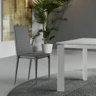 Ensemble de 4 chaises modernes en similicuir blanc, gris ou gris tourterelle - Dora Viadurini