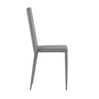 Ensemble de 4 chaises modernes en similicuir blanc, gris ou gris tourterelle - Dora Viadurini