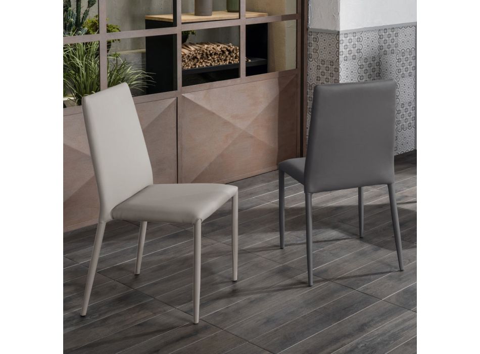 Set de 4 chaises modernes en simili-cuir Dora Viadurini