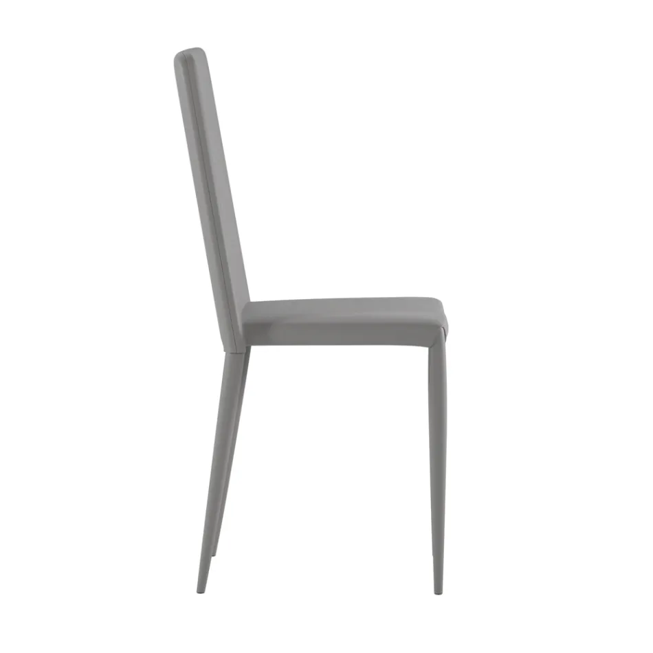 Ensemble de 4 chaises modernes en similicuir blanc, gris ou gris tourterelle - Dora Viadurini