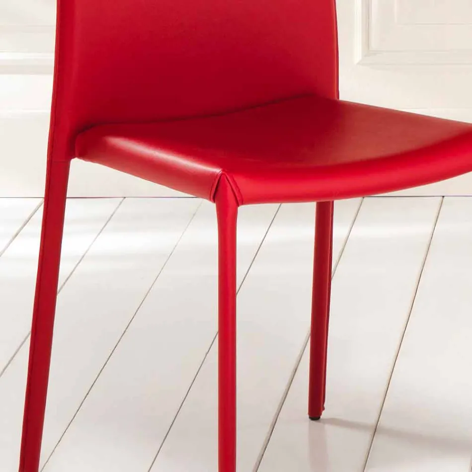 4 septembre chaises modernes Joy imitation cuir, entièrement recouverte Viadurini