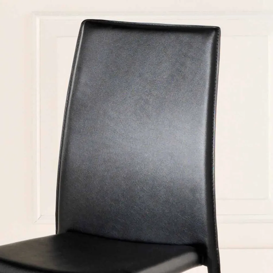 4 septembre chaises modernes Joy imitation cuir, entièrement recouverte Viadurini