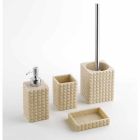 Ensemble d'accessoires de salle de bain moderne en résine blanche ou sable - Perles Viadurini