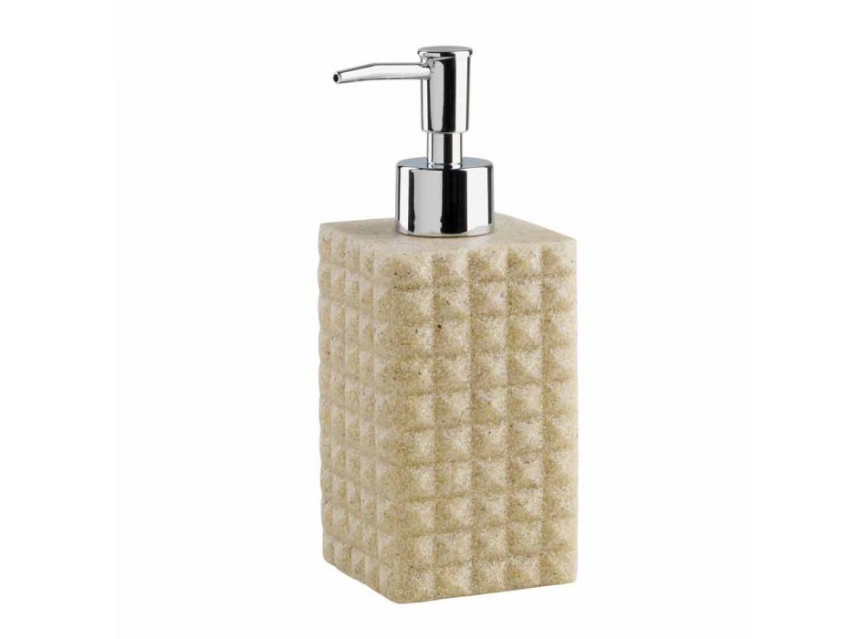 Ensemble d'accessoires de salle de bain moderne en résine blanche ou sable - Perles Viadurini