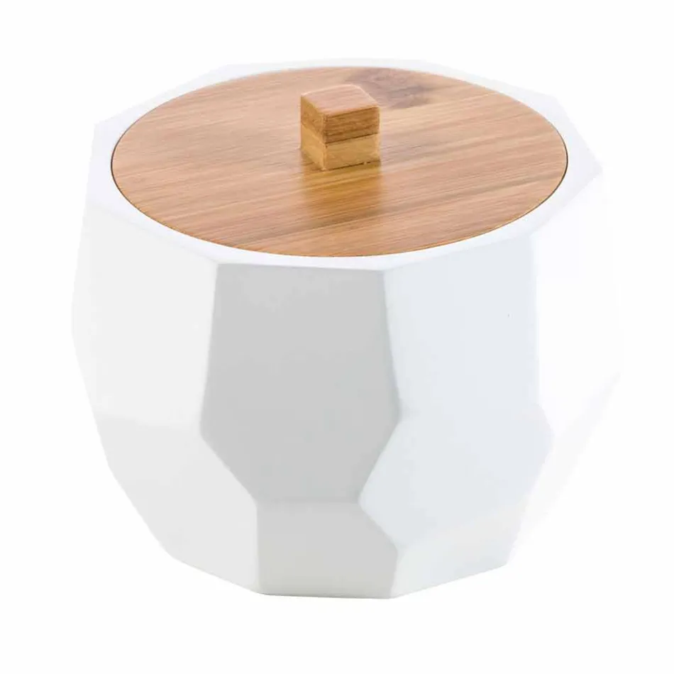 Ensemble d'accessoires de salle de bain design en bois et résine Rivalba Viadurini