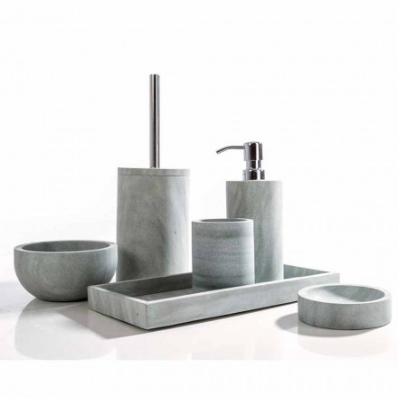 Accessoires de salle de bain modernes en pierre grise Montale Viadurini