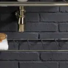 Ensemble de bain avec double console en céramique blanche de la structure linéaire Viadurini