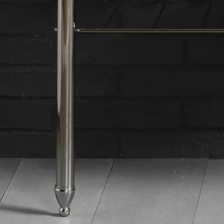 Ensemble de bain avec double console en céramique blanche de la structure linéaire Viadurini