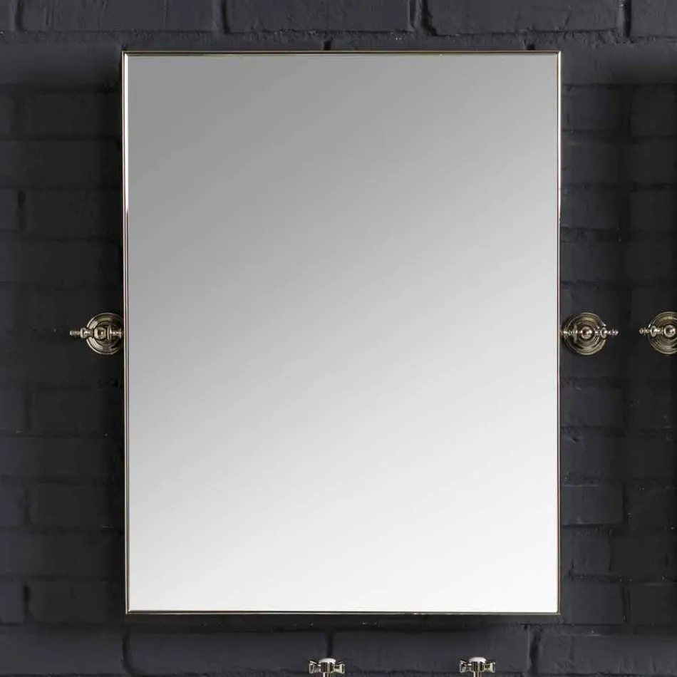 Ensemble de bain avec double console en céramique blanche de la structure linéaire Viadurini