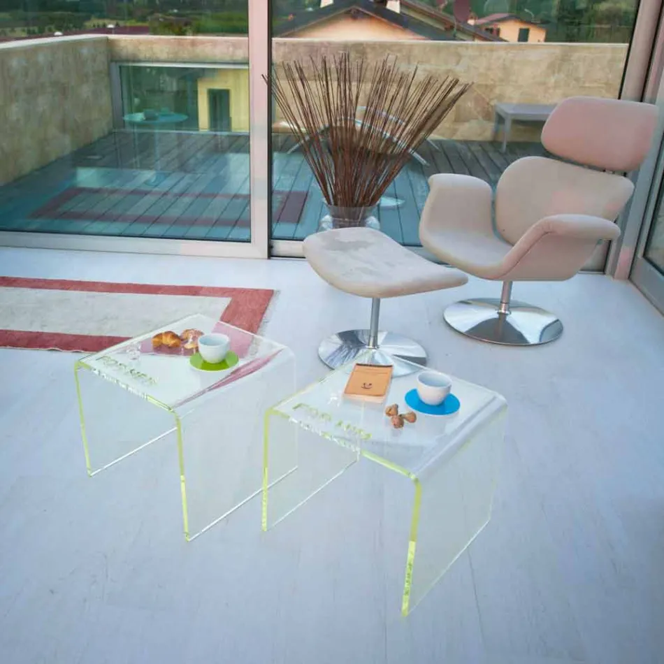 Ensemble de chevet au design moderne en méthacrylate fabriqué en Italie - Leielui Viadurini