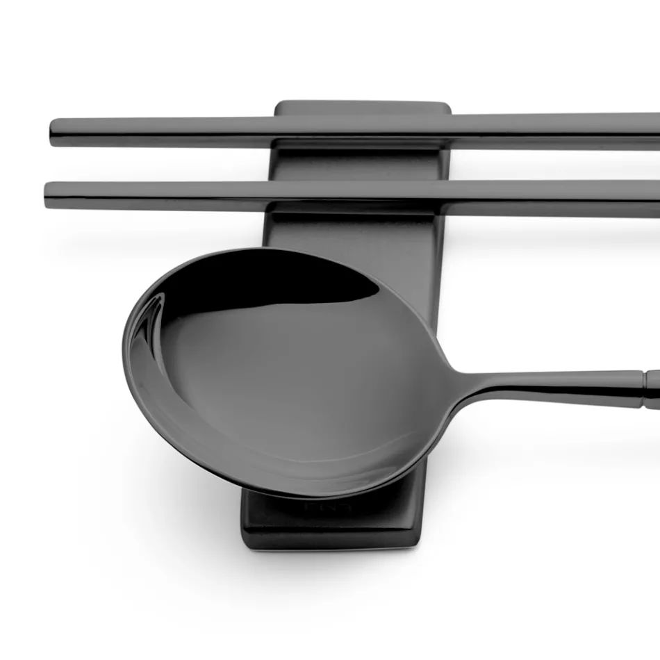 Ensemble composé d'une cuillère à fruits, de baguettes et d'un repose-couverts - Osaka Viadurini