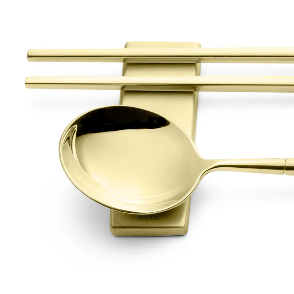 Ensemble composé d'une cuillère à fruits, de baguettes et d'un repose-couverts - Osaka Viadurini