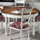 Ensemble de 4 chaises en bois blanc brossé et tissu, fabriquées en Italie - Alite Viadurini