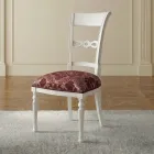 Ensemble de 4 chaises en bois blanc brossé et tissu, fabriquées en Italie - Alite Viadurini