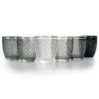 Coffret de 12 Verres 325 ml en Pâte de Verre Colorée - Castello Viadurini