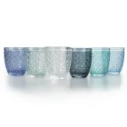 Coffret de 12 Verres 325 ml en Pâte de Verre Colorée - Castello Viadurini