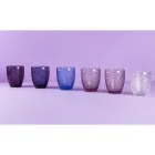 Coffret de 12 Verres 325 ml en Pâte de Verre Colorée - Castello Viadurini