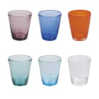 Coffret de 12 verres 330 ml en pâte de verre soufflé coloré - Spilla Viadurini