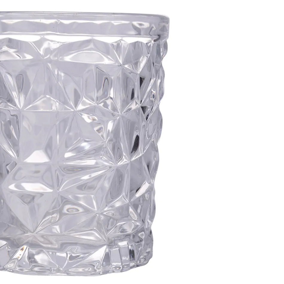 Set de 12 Verres à Eau 300 ml en Verre Décoré - Tasse Viadurini