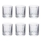 Set de 12 Verres à Eau 400 ml en Verre avec Décorations Diamants - Wisky Viadurini