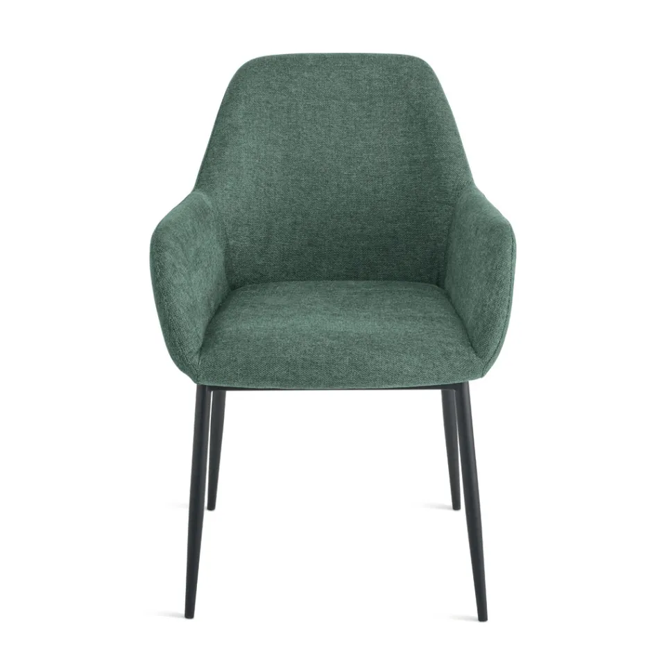 Ensemble de 2 fauteuils rembourrés en tissu coloré et structure en métal - Valeria Viadurini