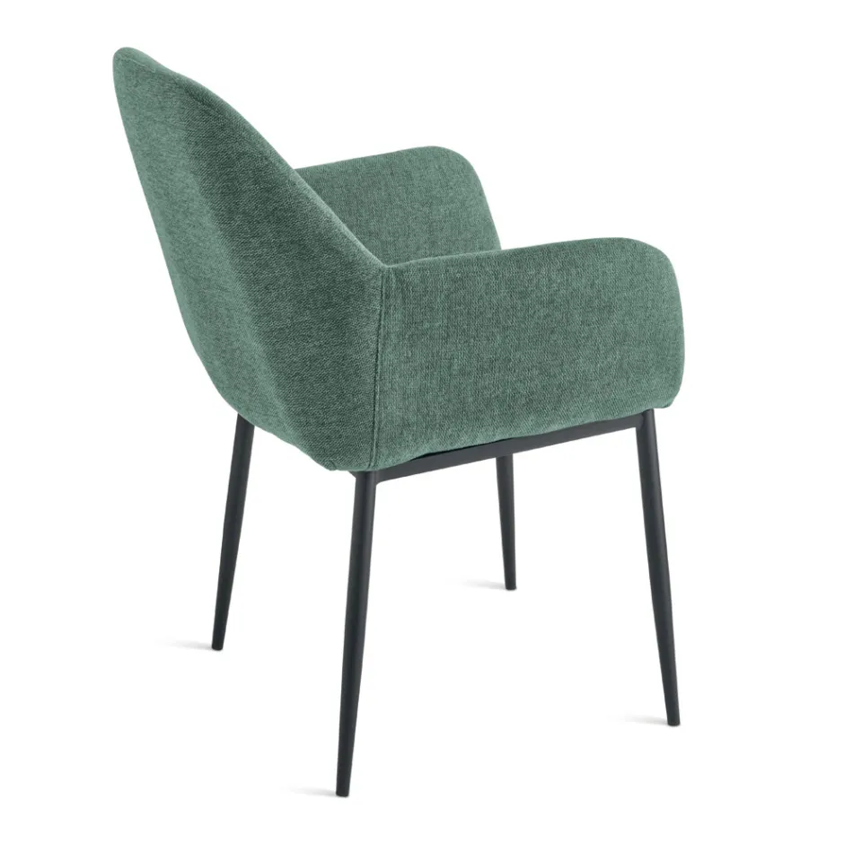 Ensemble de 2 fauteuils rembourrés en tissu coloré et structure en métal - Valeria Viadurini