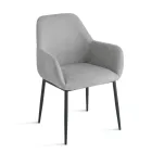 Ensemble de 2 fauteuils rembourrés en tissu coloré et structure en métal - Valeria Viadurini