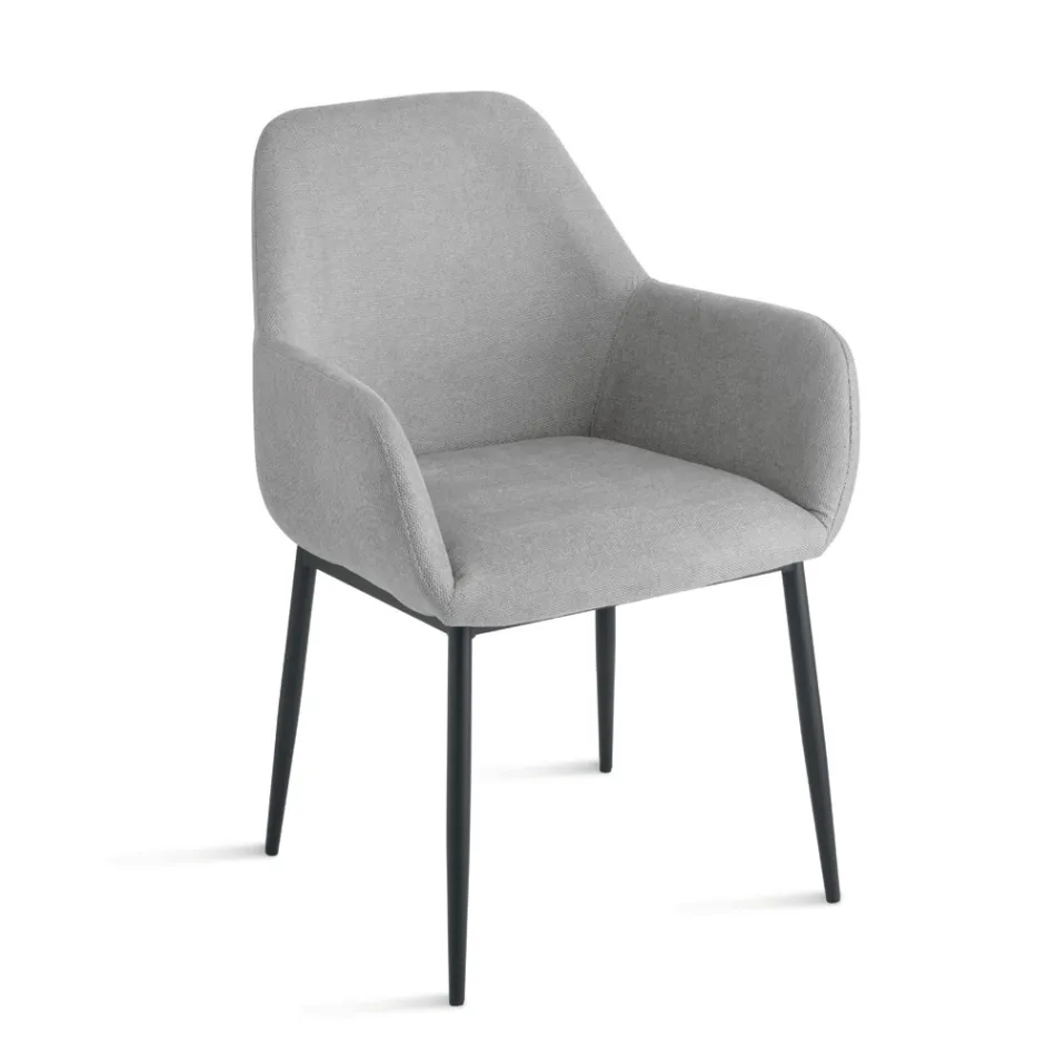 Ensemble de 2 fauteuils rembourrés en tissu coloré et structure en métal - Valeria Viadurini