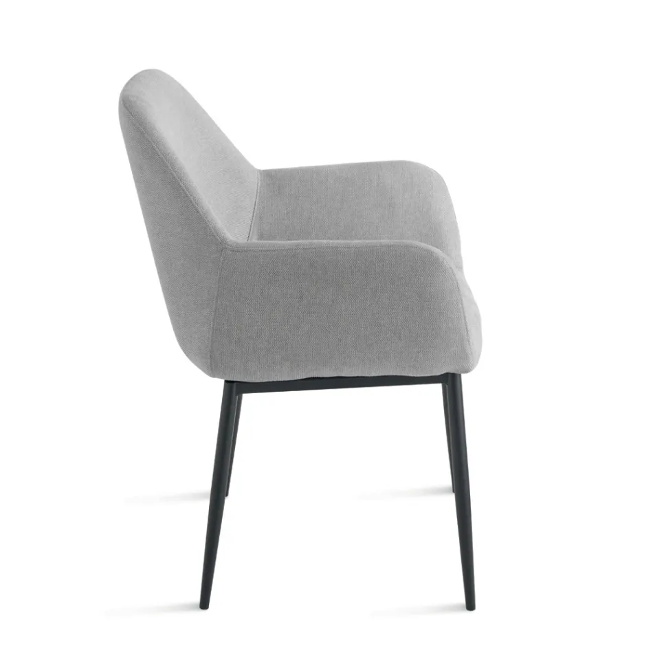 Ensemble de 2 fauteuils rembourrés en tissu coloré et structure en métal - Valeria Viadurini