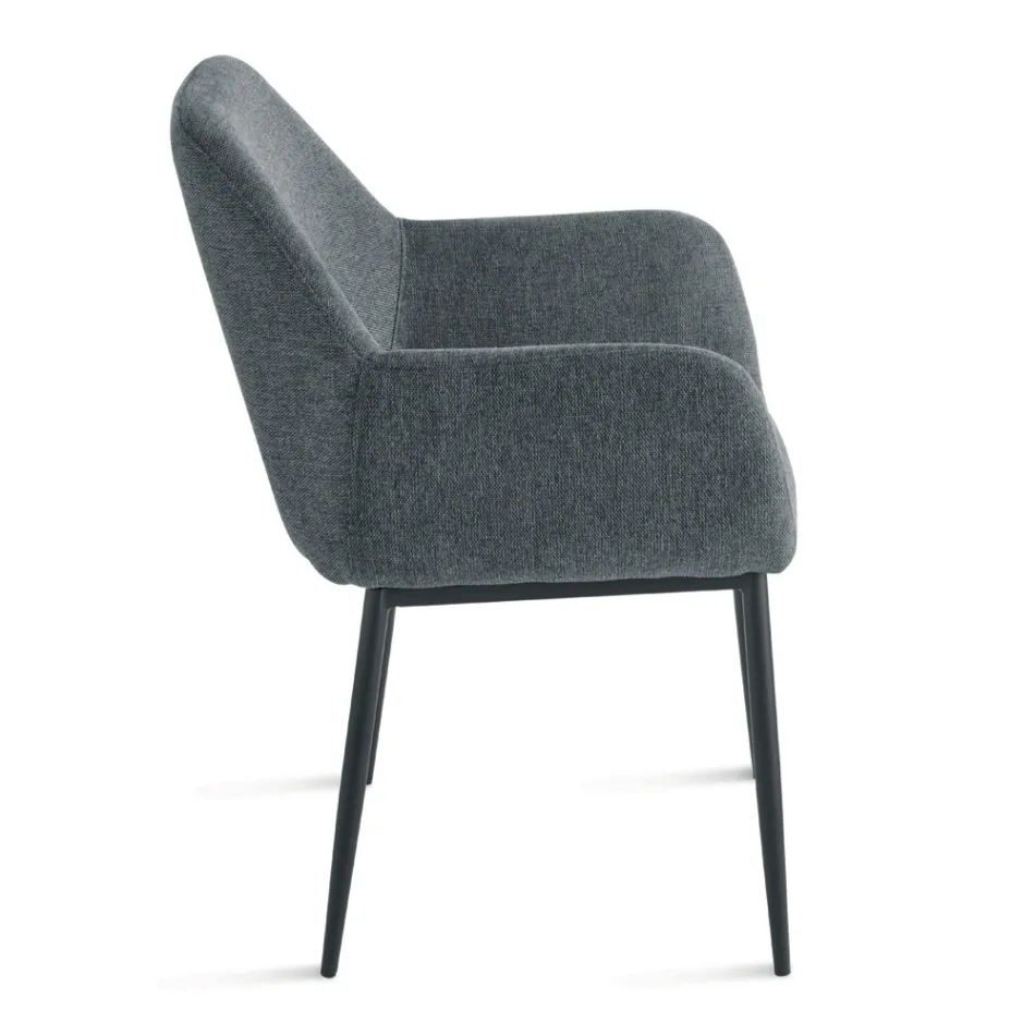 Ensemble de 2 fauteuils rembourrés en tissu coloré et structure en métal - Valeria Viadurini