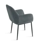 Ensemble de 2 fauteuils rembourrés en tissu coloré et structure en métal - Valeria Viadurini