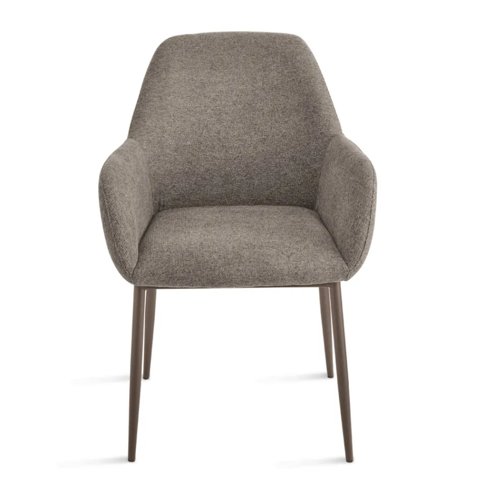 Ensemble de 2 fauteuils rembourrés en tissu coloré et structure en métal - Valeria Viadurini