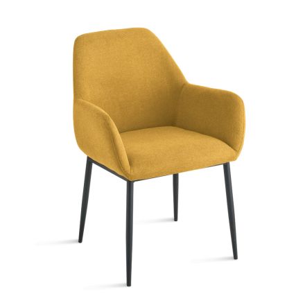 Ensemble de 2 fauteuils rembourrés en tissu coloré et structure en métal - Valeria Viadurini