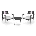 Lot de 2 fauteuils avec table en aluminium dans différentes finitions - Souvenir Viadurini