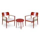 Lot de 2 fauteuils avec table en aluminium dans différentes finitions - Souvenir Viadurini