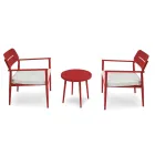 Lot de 2 fauteuils avec table en aluminium dans différentes finitions - Souvenir Viadurini
