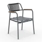 Lot de 2 fauteuils de jardin en aluminium avec dossier en corde - Resplendent Viadurini