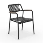 Lot de 2 fauteuils de jardin en aluminium avec dossier en corde - Resplendent Viadurini