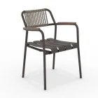 Lot de 2 fauteuils de jardin en aluminium avec dossier en corde - Resplendent Viadurini