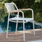 Lot de 2 fauteuils de jardin en aluminium avec dossier en corde - Resplendent Viadurini