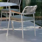 Lot de 2 fauteuils de jardin en aluminium avec dossier en corde - Resplendent Viadurini