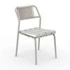 Ensemble de 2 chaises de jardin en aluminium et dossier en corde - Resplendent Viadurini