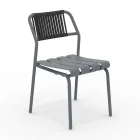 Ensemble de 2 chaises de jardin en aluminium et dossier en corde - Resplendent Viadurini